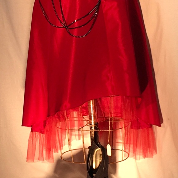 Nicole Miller cherry taffeta bustier/hi-lo gown - Picture 3 of 6